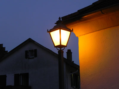 Umgerüstete Altstadtleuchte